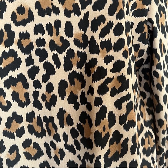 KATE SPADE | Leopard Print Long Sleeve Ruffle Bottom Size XS - Picture 4 of 11